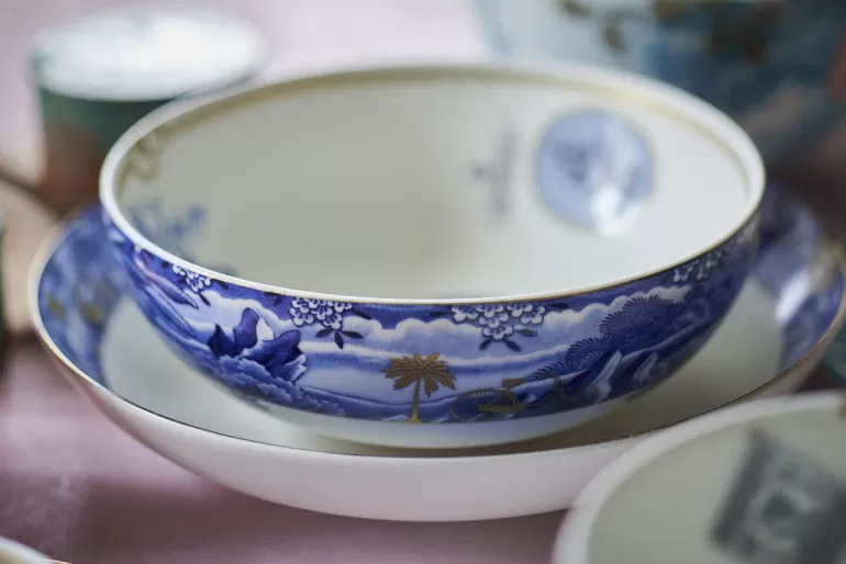 Shop Heritage Deep Plate Border Blue 25.5 Cm Deep Plates