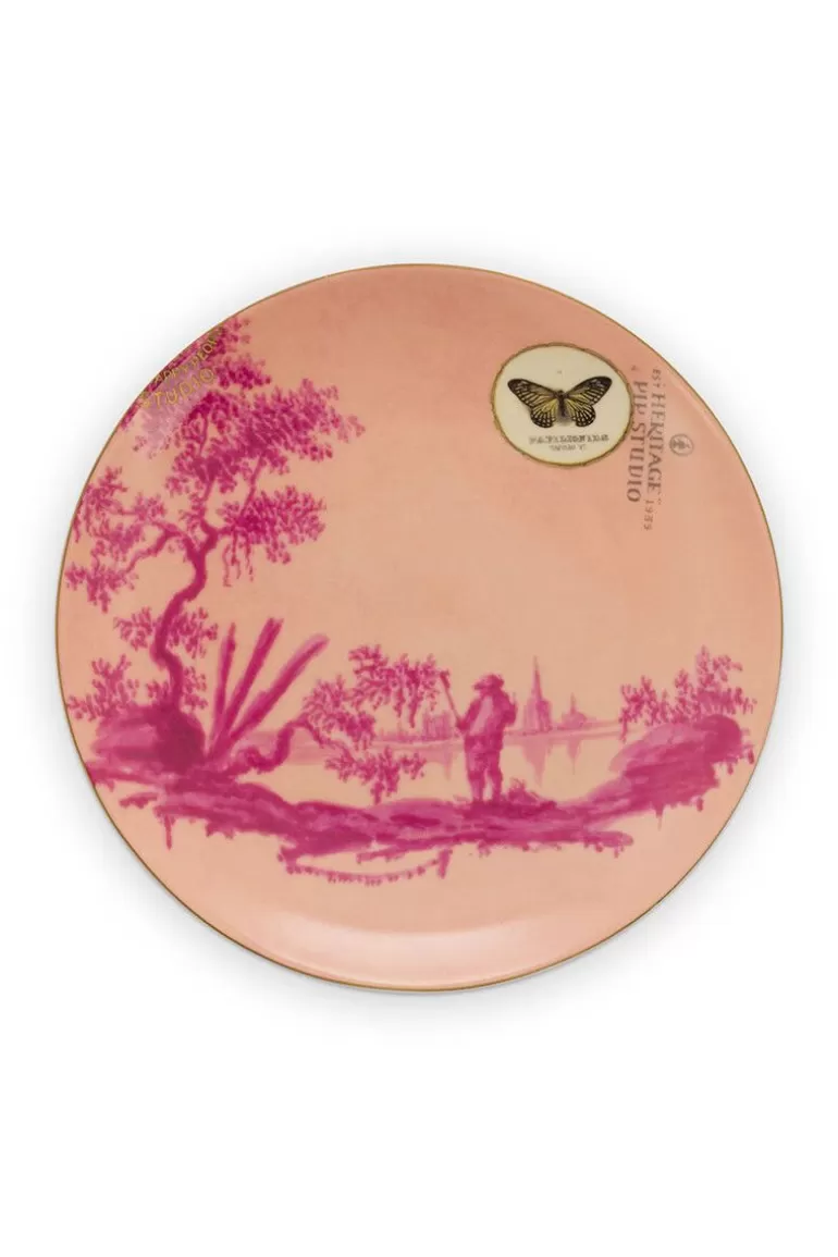 Store Heritage Pastry Plate Painted Pink 18 Cm Cake Plates