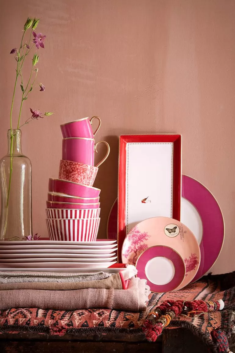 Store Heritage Pastry Plate Painted Pink 18 Cm Cake Plates