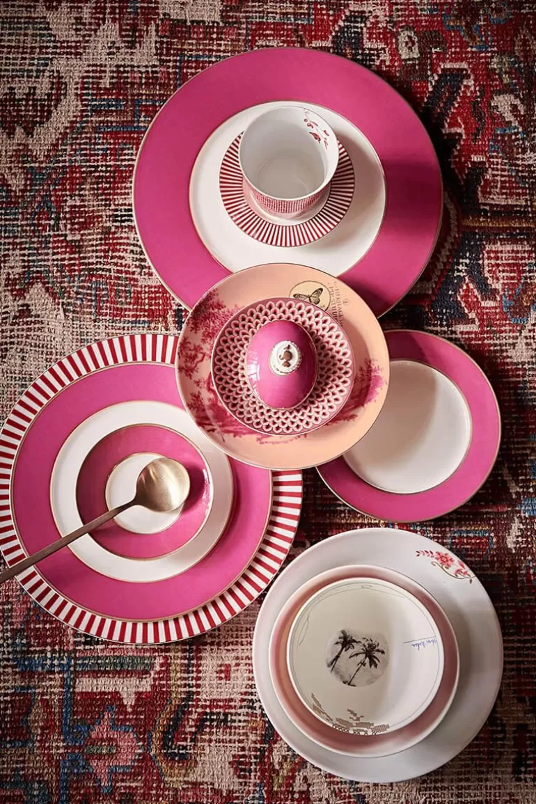 Store Heritage Pastry Plate Painted Pink 18 Cm Cake Plates