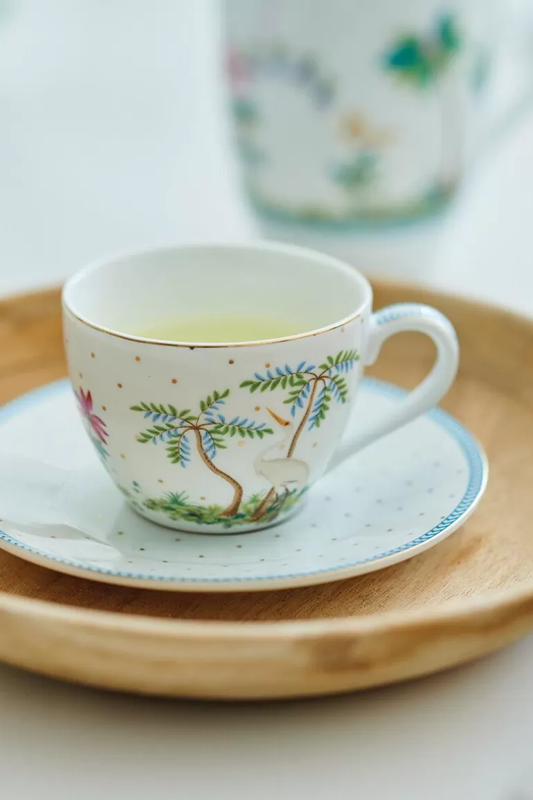 Shop Jolie Set/2 Espresso Cups & Saucers Dots Gold Porcelain Sets